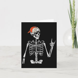 Retro Rocker Skeleton Hand Rock On Cap Skater Hall Card