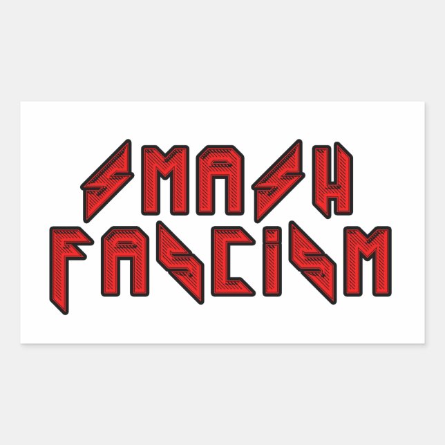 Retro Rocker - Smash Fascism Rectangular Sticker (Front)