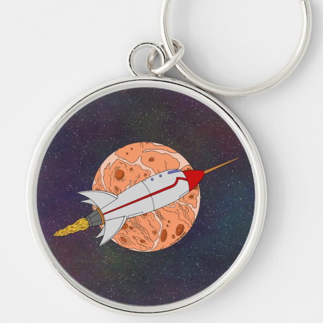 Retro Rocket 2026 Key Ring (Front)