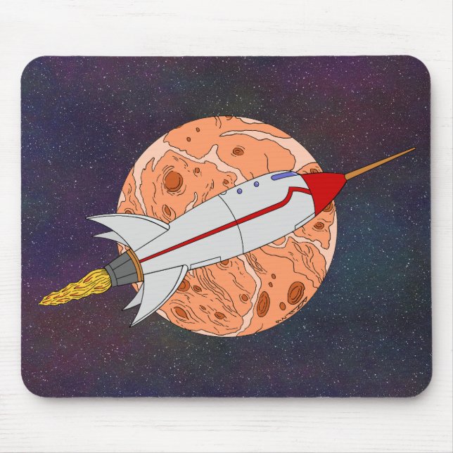 Retro Rocket 2026 Mouse Mat (Front)