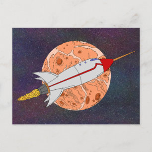 Retro Rocket 2026 Postcard