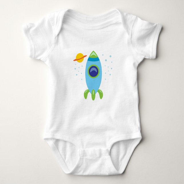 Retro Rocket Baby Bodysuit (Front)