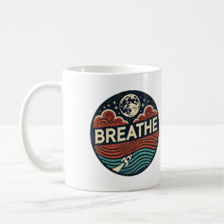 Retro Rocket: Breathe and Reach for the Moon Coffee Mug