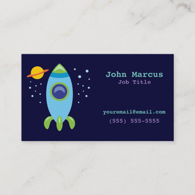 Retro Rocket Business Card (Front)