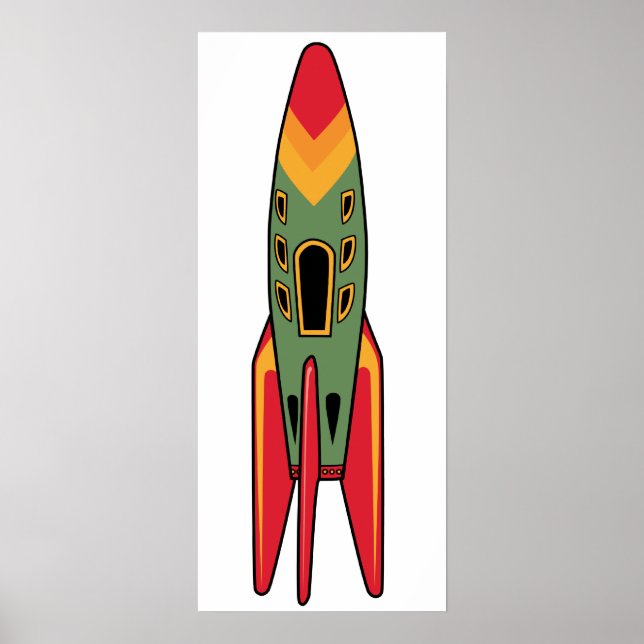 Retro Rocket - Colour Poster (Front)