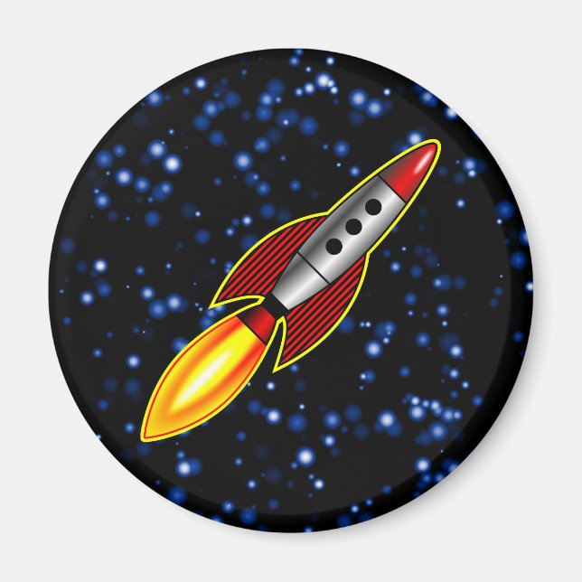 Retro Rocket - Customized Magnet (Front)