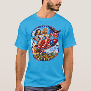 Retro Rocket Girls USA T-Shirt