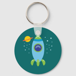 Retro Rocket Key Ring