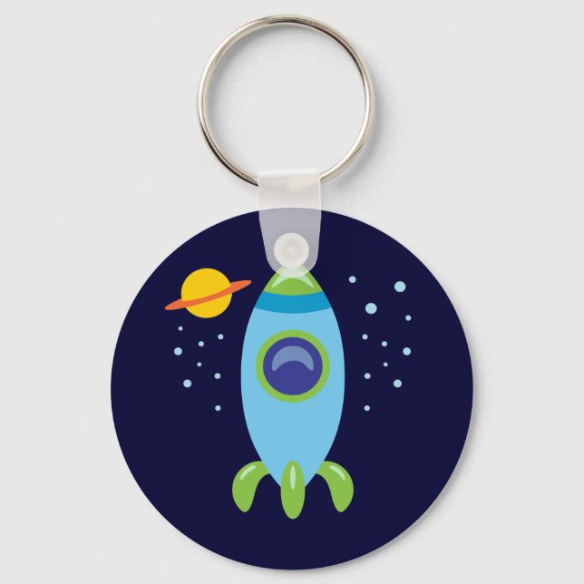 Retro Rocket Key Ring (Front)