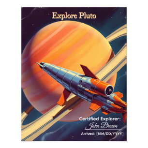 Retro Rocket Launch Poster - Vintage Space Age 