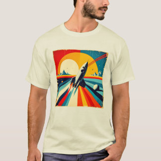 Retro Rocket Launch T-Shirt