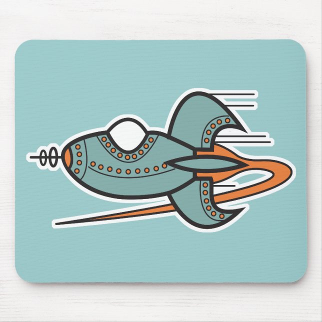 retro rocket mouse mat (Front)