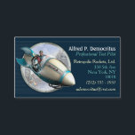 Retro Rocket Pilot Business Cards<br><div class="desc">Experienced retro rocket pilots agree: it's no use breaking the Ray Y barrier or orbiting the moons of Saturn unless you've provided yourself with a crisp,  professional business card to let people how to reach you. It's cold and lonely out there around Callisto,  even with a robot co-pilot.</div>