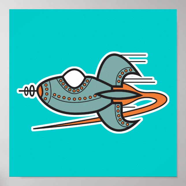 retro rocket poster (Front)