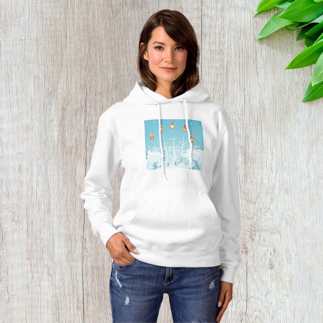 Retro Rocket Ship Launch Futuristic Space Art  Hoodie (Creator Uploaded)
