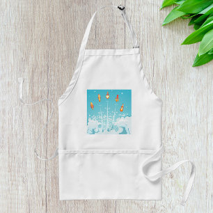 Retro Rocket Ship Launch Futuristic Space Art  Standard Apron