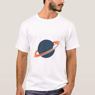 Retro Rocket Ship Orbiting Dark Planet - Outer Spa T-Shirt