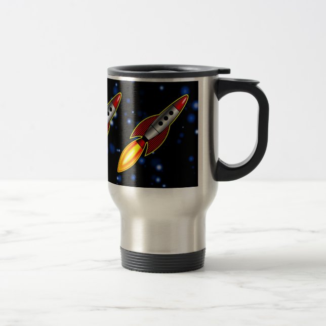 Retro Rockets - Customised Travel Mug (Right)