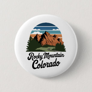 Retro Rocky Mountain National Park 6 Cm Round Badge