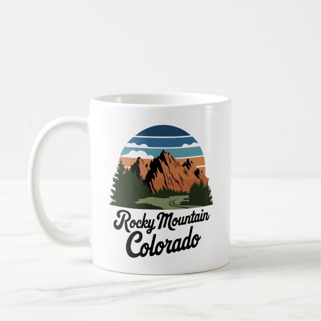 Retro Rocky Mountain National Park Coffee Mug (Left)