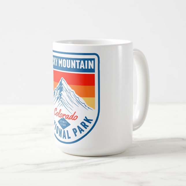 Retro Rocky Mountain National Park Colorado hiking Coffee Mug (Front Right)