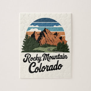 Retro Rocky Mountain National Park Jigsaw Puzzle