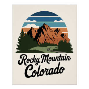 Retro Rocky Mountain National Park Poster