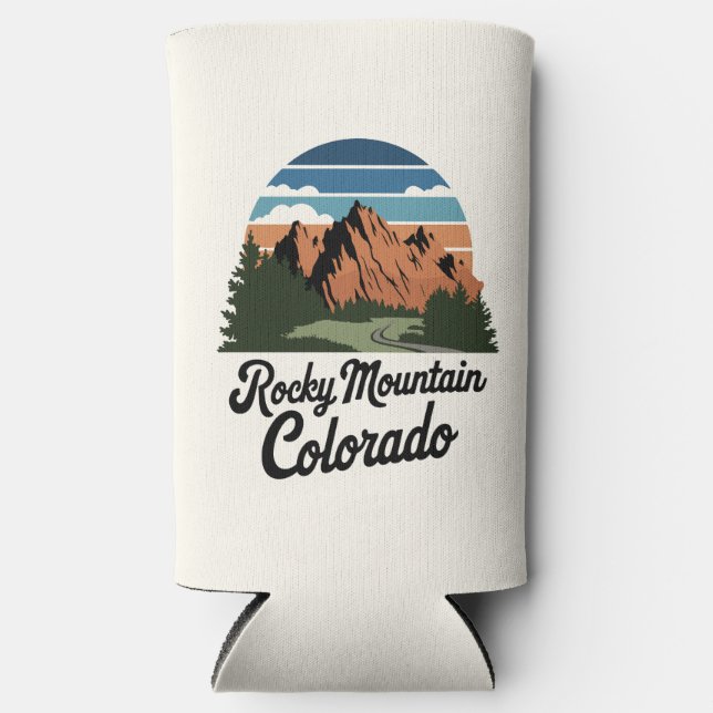 Retro Rocky Mountain National Park Seltzer Can Cooler (Front)