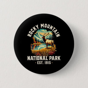 Retro Rocky Mountains National Park Vintage Usa 6 Cm Round Badge