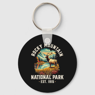 Retro Rocky Mountains National Park Vintage Usa Key Ring