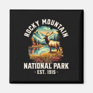 Retro Rocky Mountains National Park Vintage Usa Magnet