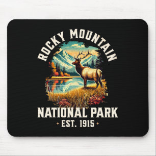 Retro Rocky Mountains National Park Vintage Usa Mouse Mat