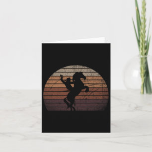 Retro Rodeo Cowboy Western Country Horseback Ridin Card