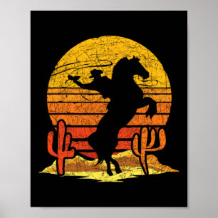 Retro Rodeo Western Country Horseback Riding Cowbo Poster