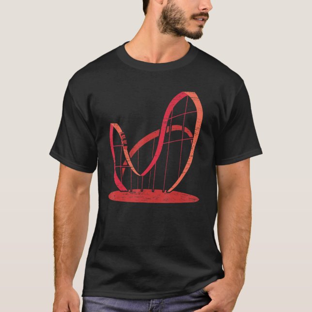 Retro Roller Coaster   Rollercoaster Amusement Rid T-Shirt (Front)