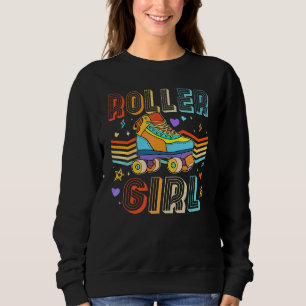 Retro Roller Girl Skates Retro 70s 80s Roller Skat Sweatshirt