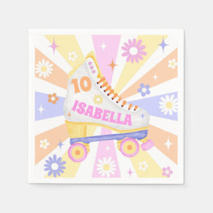 Retro Roller Rink Birthday Party Napkin