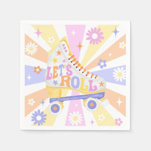 Retro Roller Rink Birthday Party Napkin