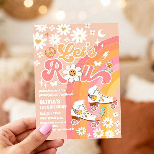 Retro Roller Skate Birthday Invitation