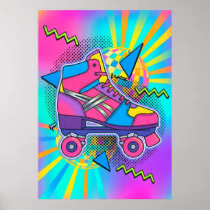 Retro Roller Skate Pop Art Poster