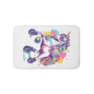 Retro Roller Skate Unicorn (1) Bath Mat