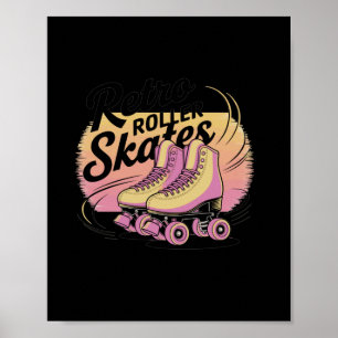 Retro Roller Skates - 80s Vibes Sticker4 Poster