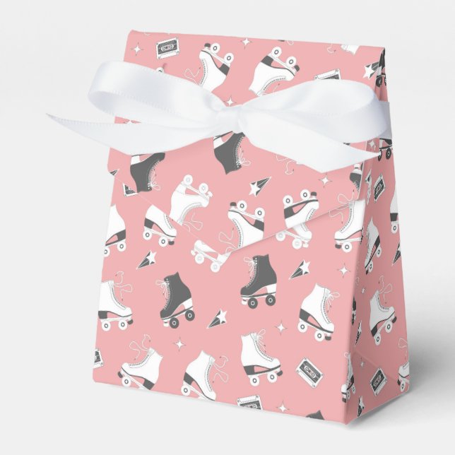 Retro Roller Skates and Cassette Tapes Favour Box (Front Side)