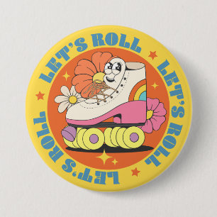 Retro Roller Skating  7.5 Cm Round Badge