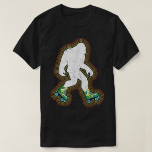 Retro Roller Skating Bigfoot Design T-Shirt