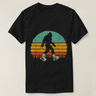 Retro Roller Skating Bigfoot Design T-Shirt
