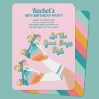 Retro Roller Skating Birthday Party Pink