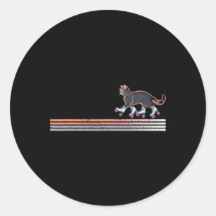 Retro Roller Skating Cats Der Kamala Harris For Pr Classic Round Sticker