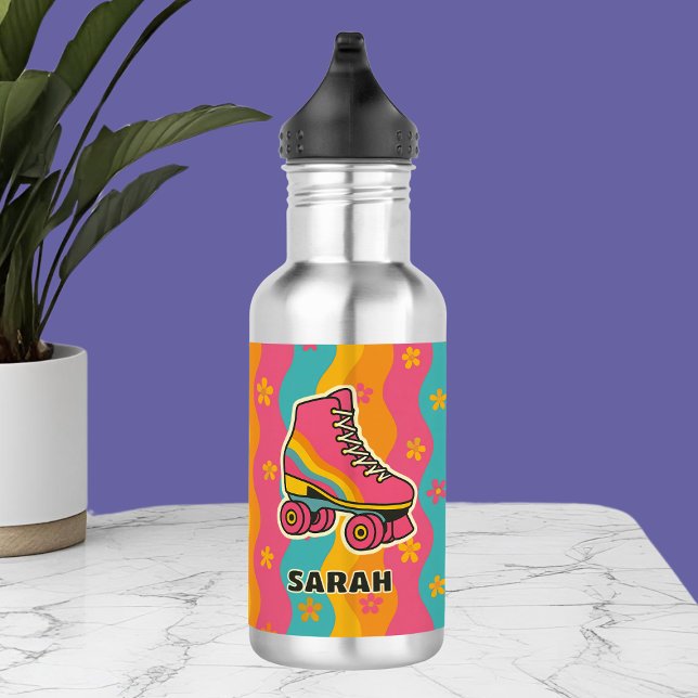Retro Roller Skating Girls 532 Ml Water Bottle (Retro Roller Skating Girls Stainless Steel Water Bottle
)