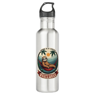 Retro Roller Sloth Vintage Skating Vector Art 710 Ml Water Bottle